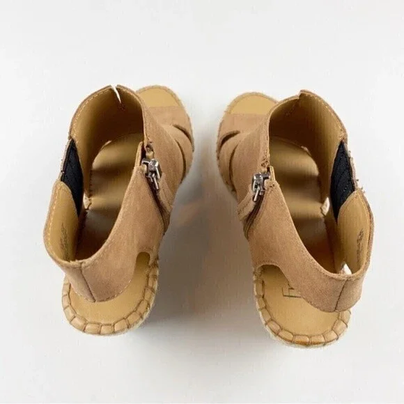 Franco Sarto Brown Nola Espadrille Wedge Sandals Size 9 NEW - Picture 4 of 12